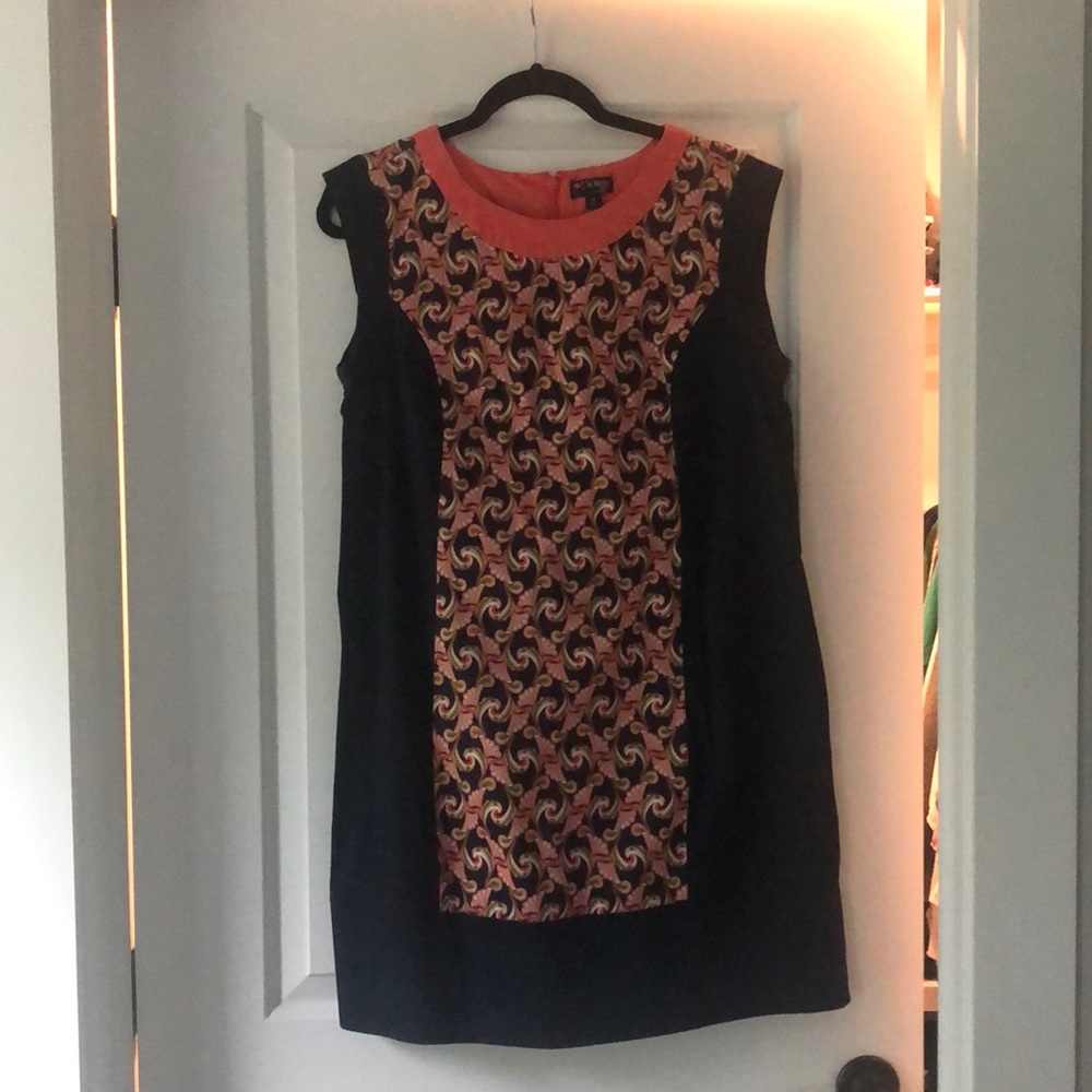 Navy blue with pink accent dress, size 14